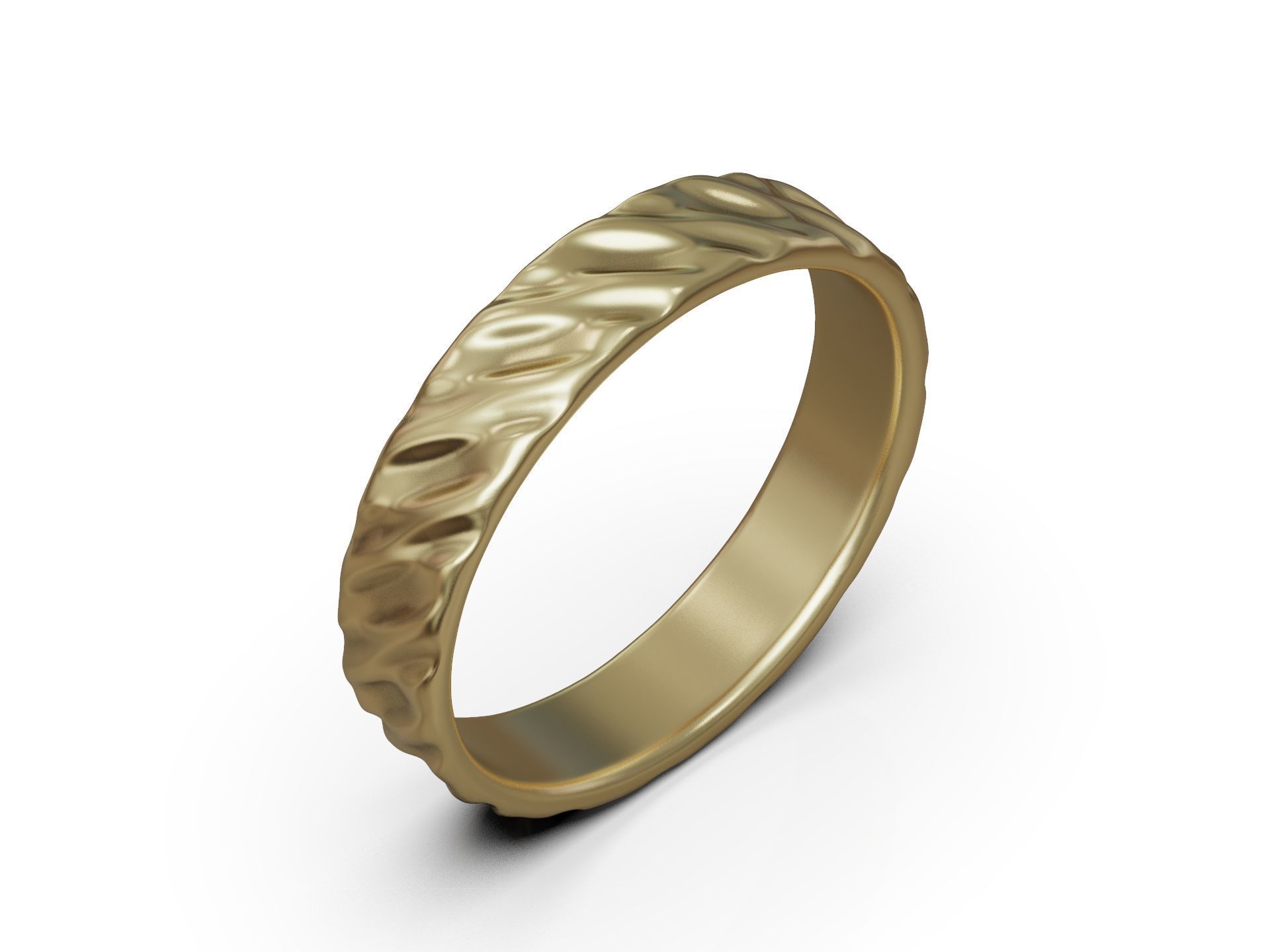 Wedding Band Ring with Diagonal Twisted Pattern for Couples 3D print model_7