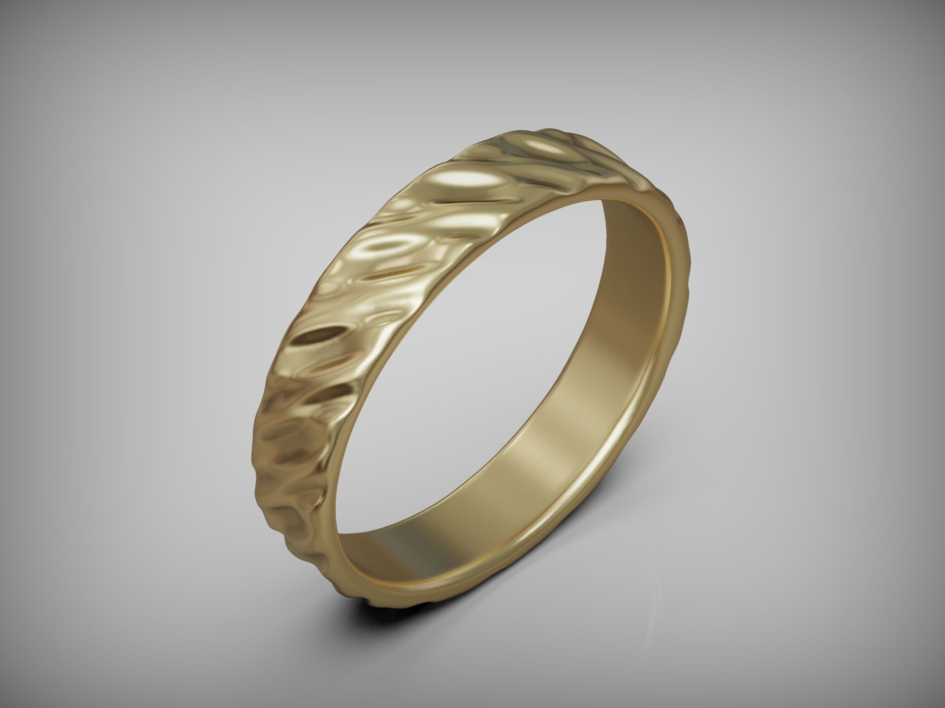 Wedding Band Ring with Diagonal Twisted Pattern for Couples 3D print model_9