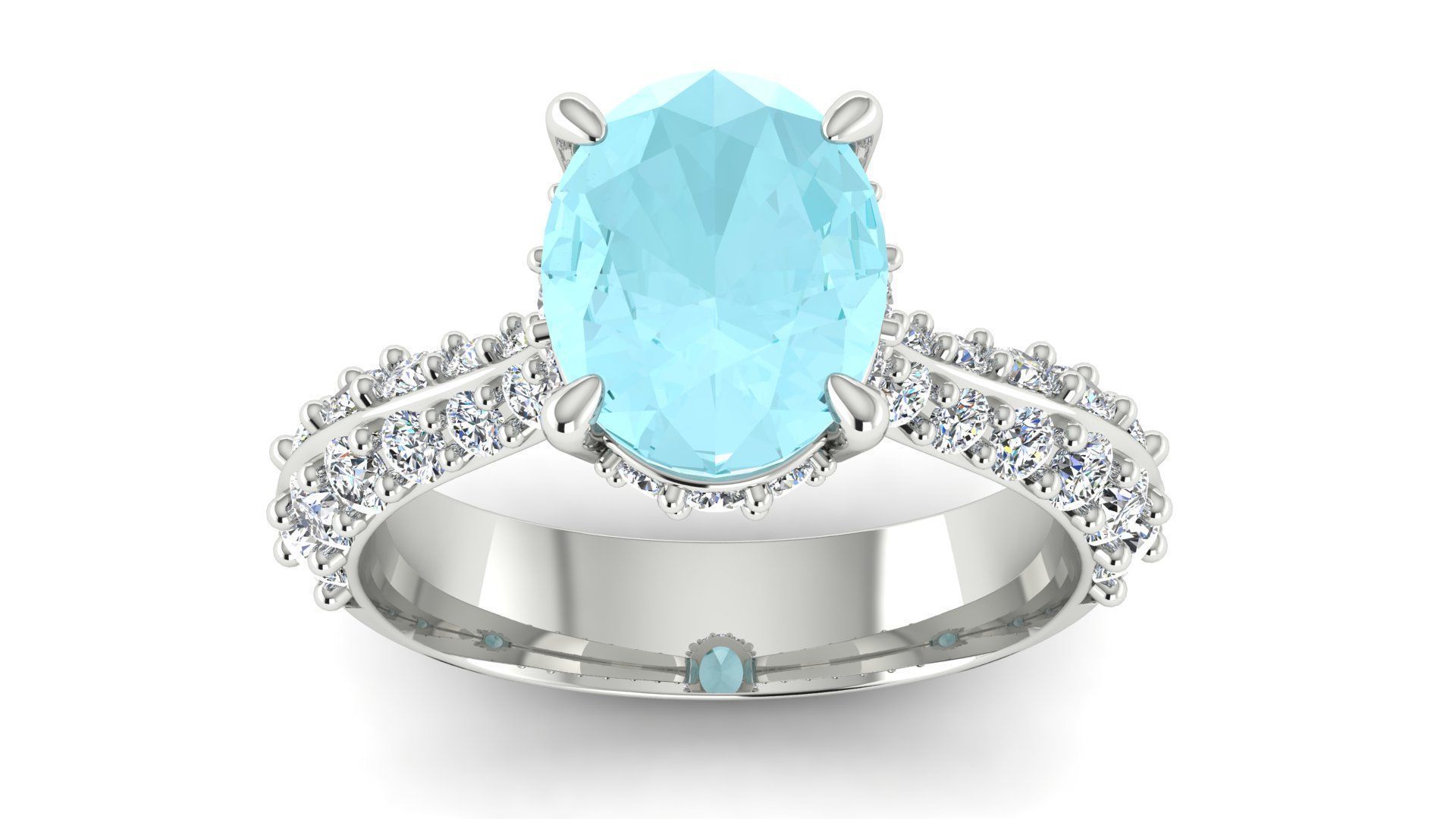 Central Stone Curve Ring 3D print model_2