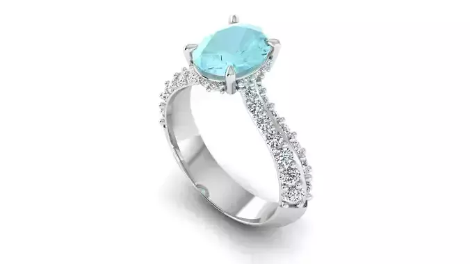 Central Stone Curve Ring