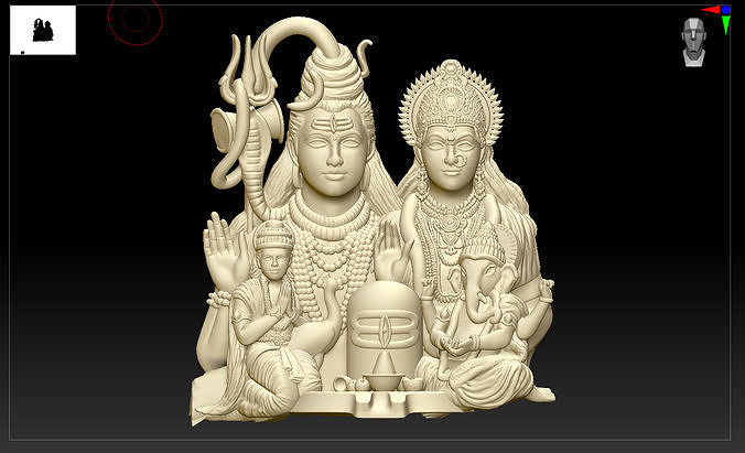 Shiv Parvati Family 3D-Print-Model 3D print model