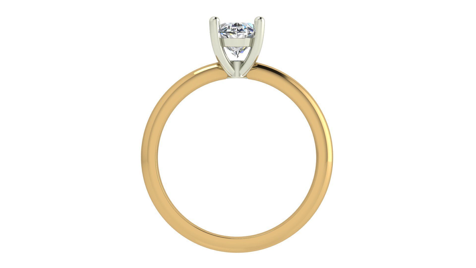 Oval solitaire Ring 3D print model_2