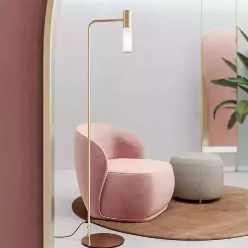Contemporary Brass Floor Lamp 