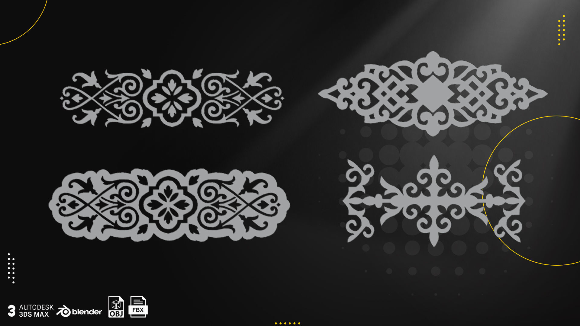 72 Architectural Elements Low-poly 3D model_6