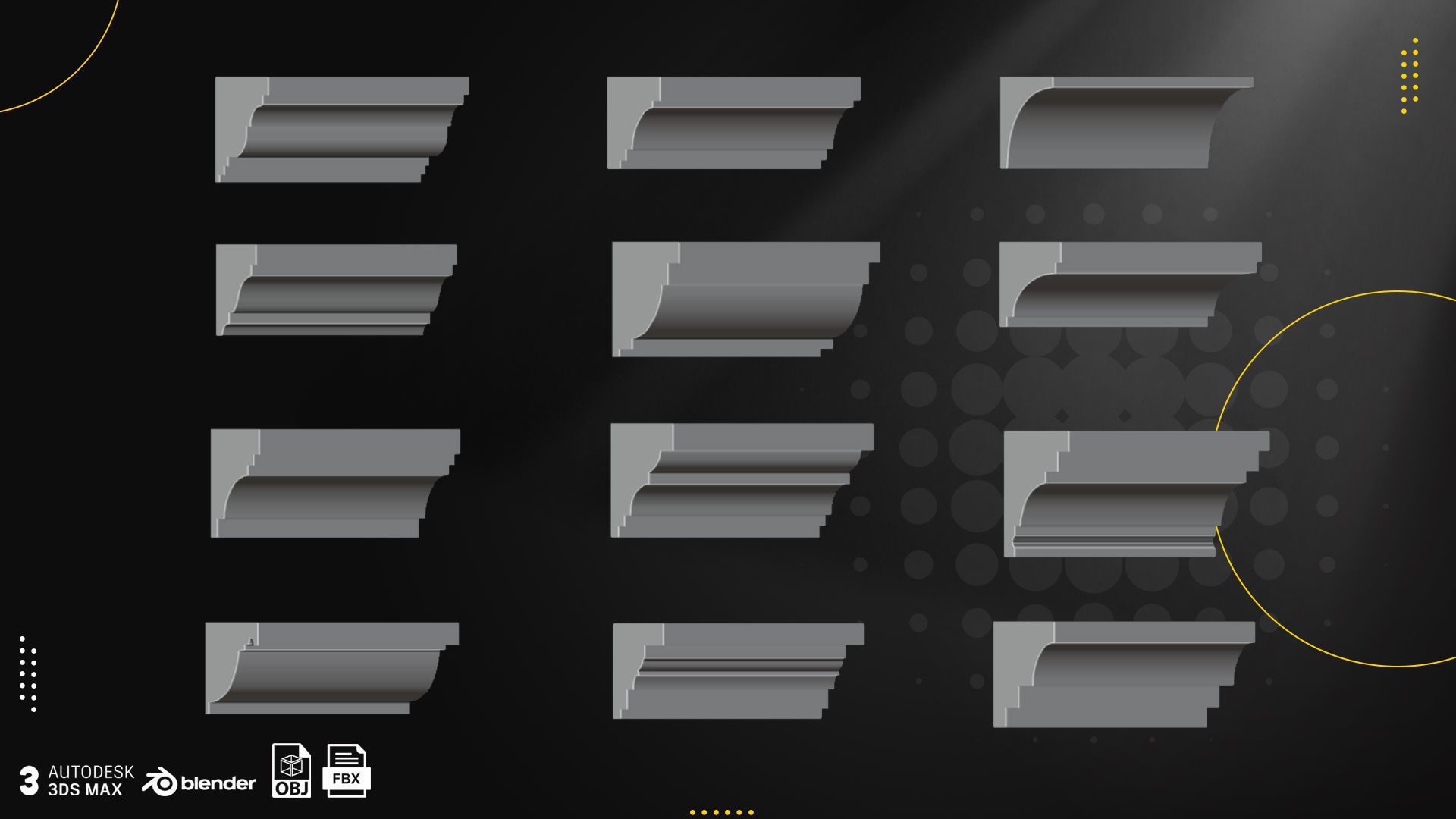 72 Architectural Elements Low-poly 3D model_3