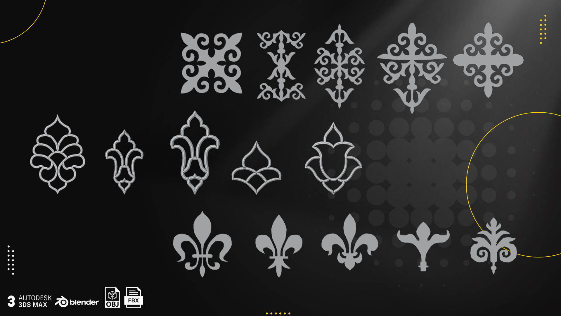 72 Architectural Elements Low-poly 3D model_5