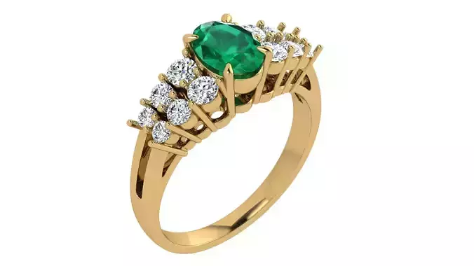 Oval Central Stone Ring