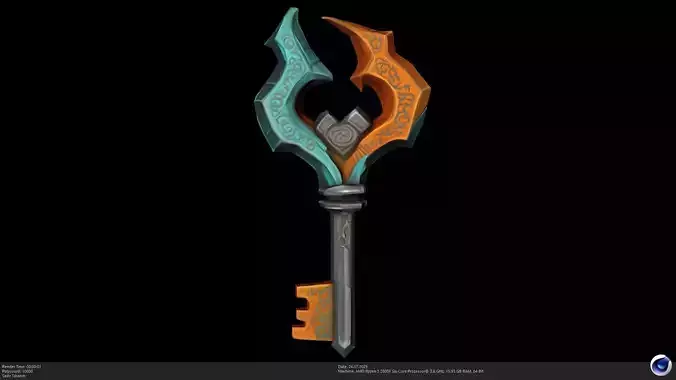 Stylized Ethereal Key 3D Model - AI