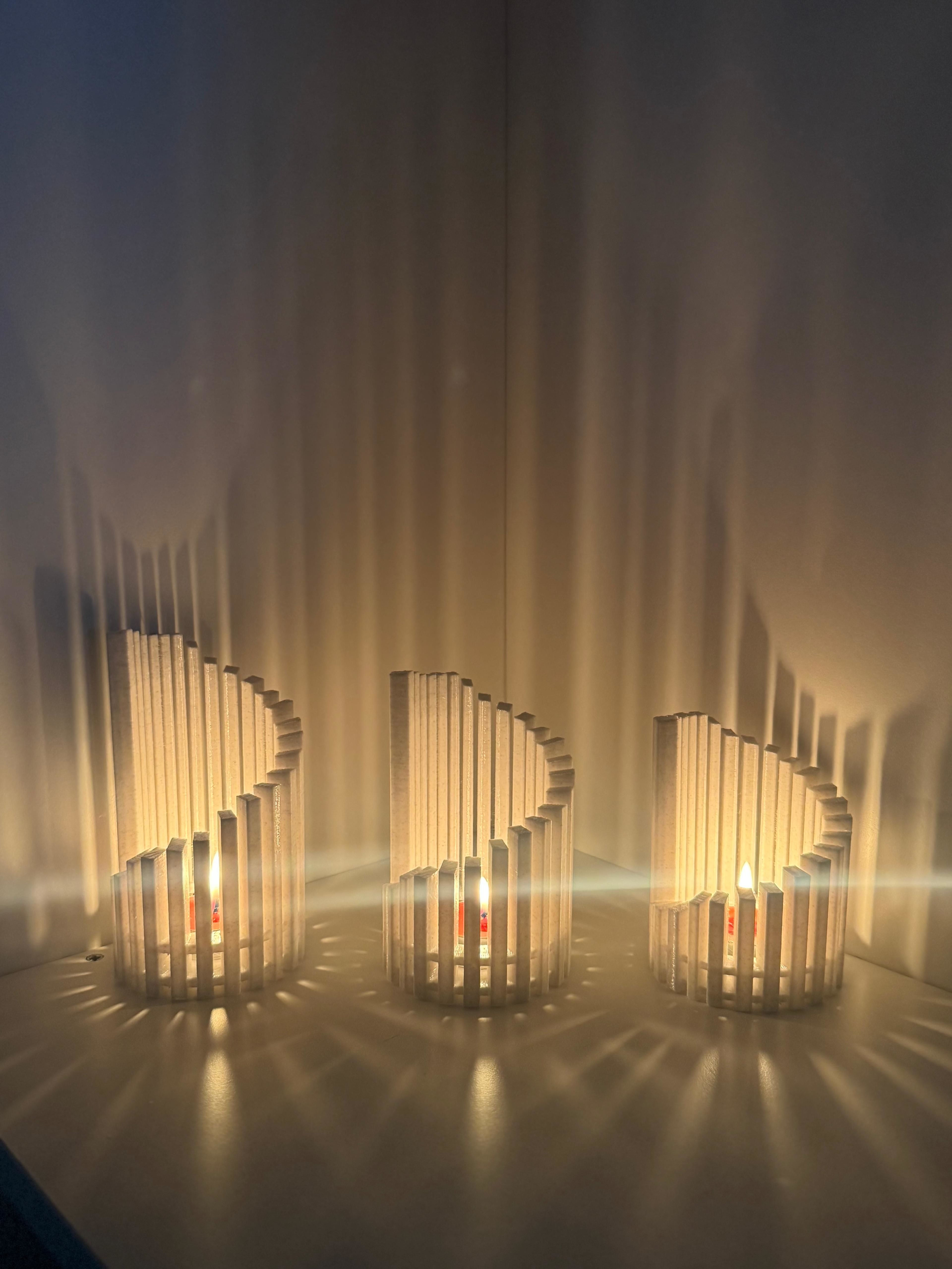 3 Piece Modern Candle Holder Set 3D print model_3