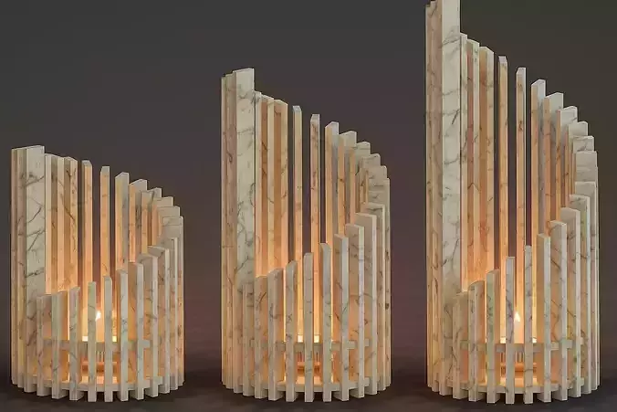 3 Piece Modern Candle Holder Set 3D print model 3 Piece Modern Candle Holder Set 3D print model
