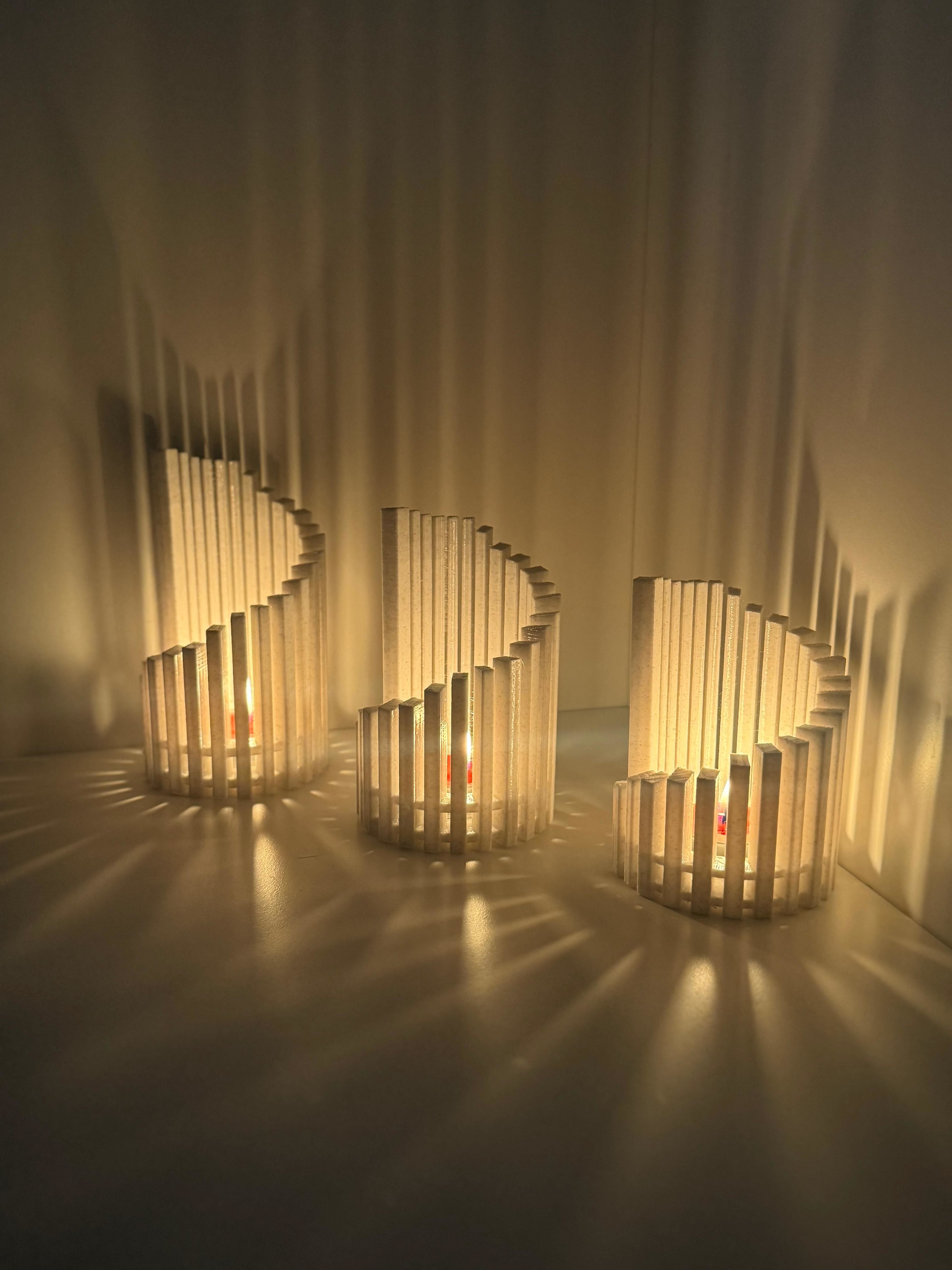 3 Piece Modern Candle Holder Set 3D print model_2