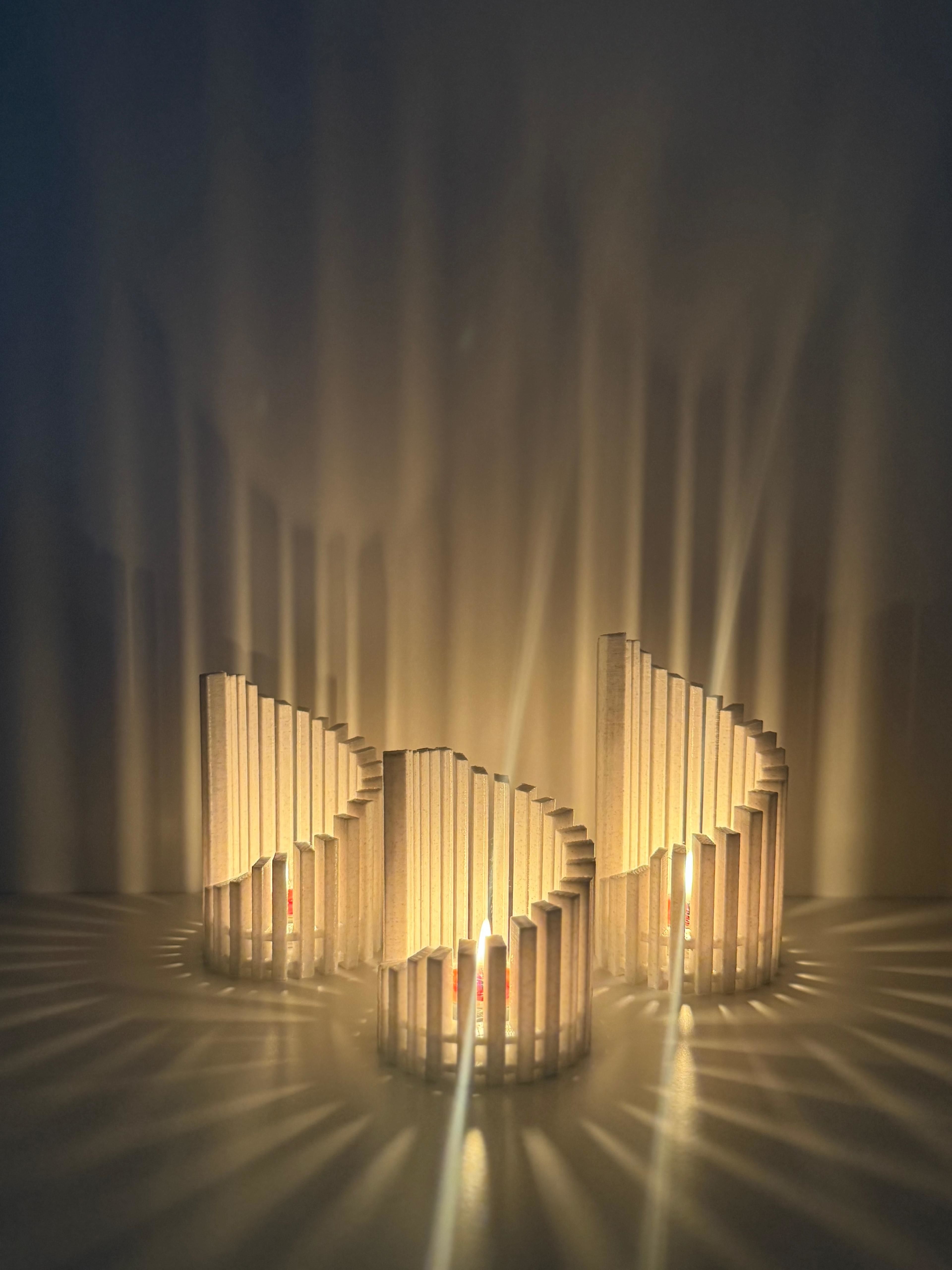3 Piece Modern Candle Holder Set 3D print model_5