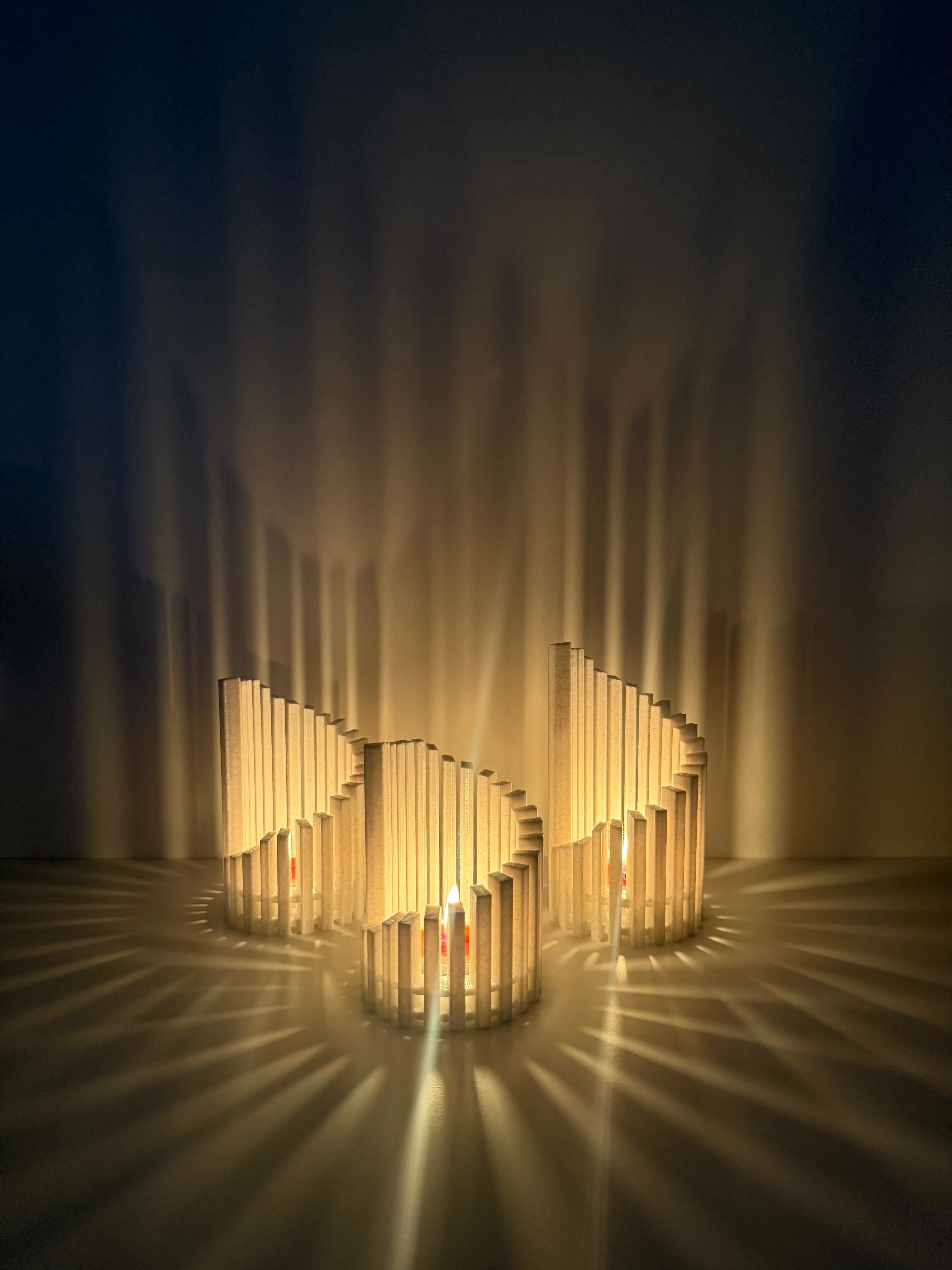 3 Piece Modern Candle Holder Set 3D print model_1