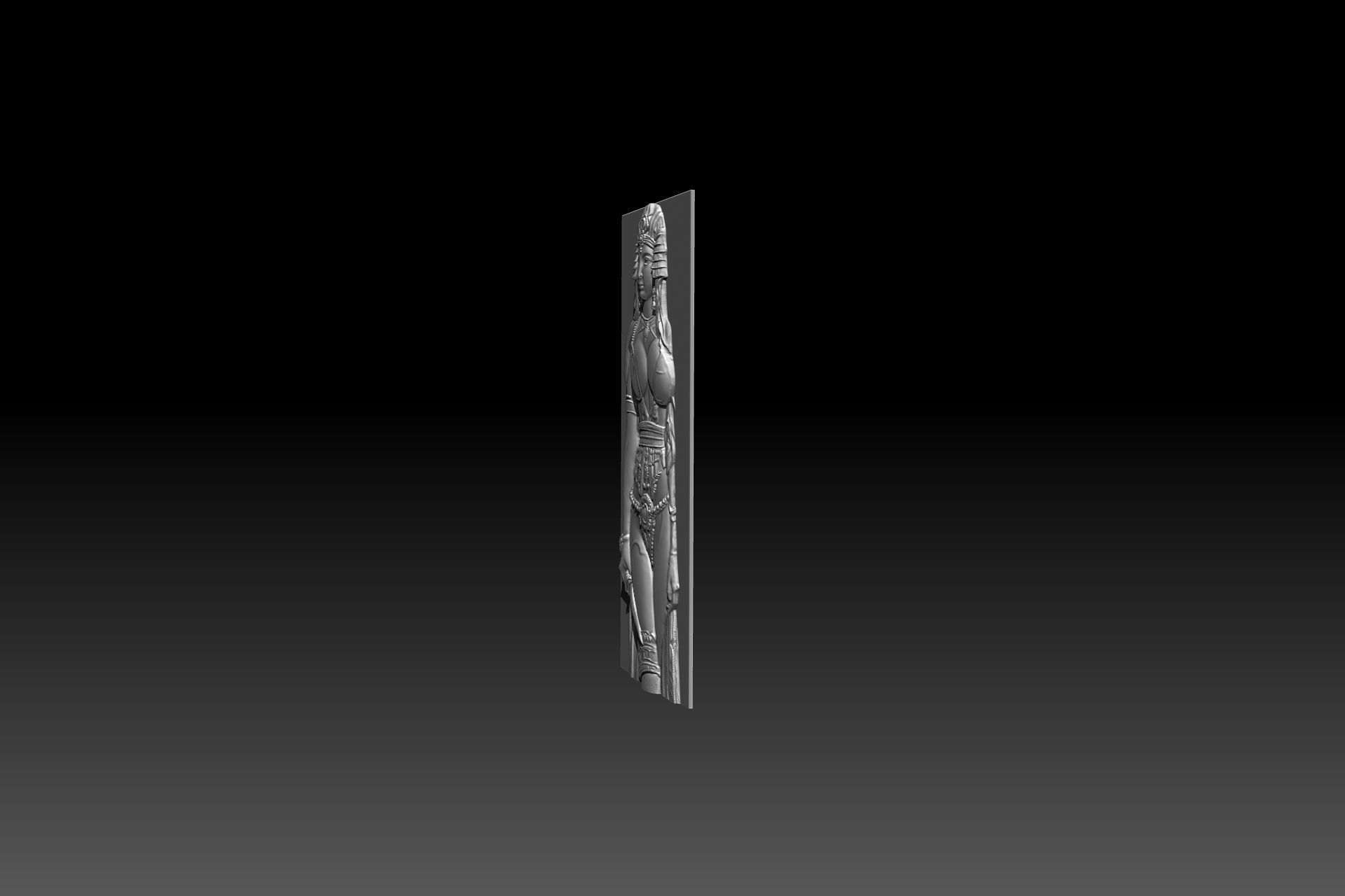 Queen Cleopatra relief  STL model for cnc curving and  printing 3D print model_4