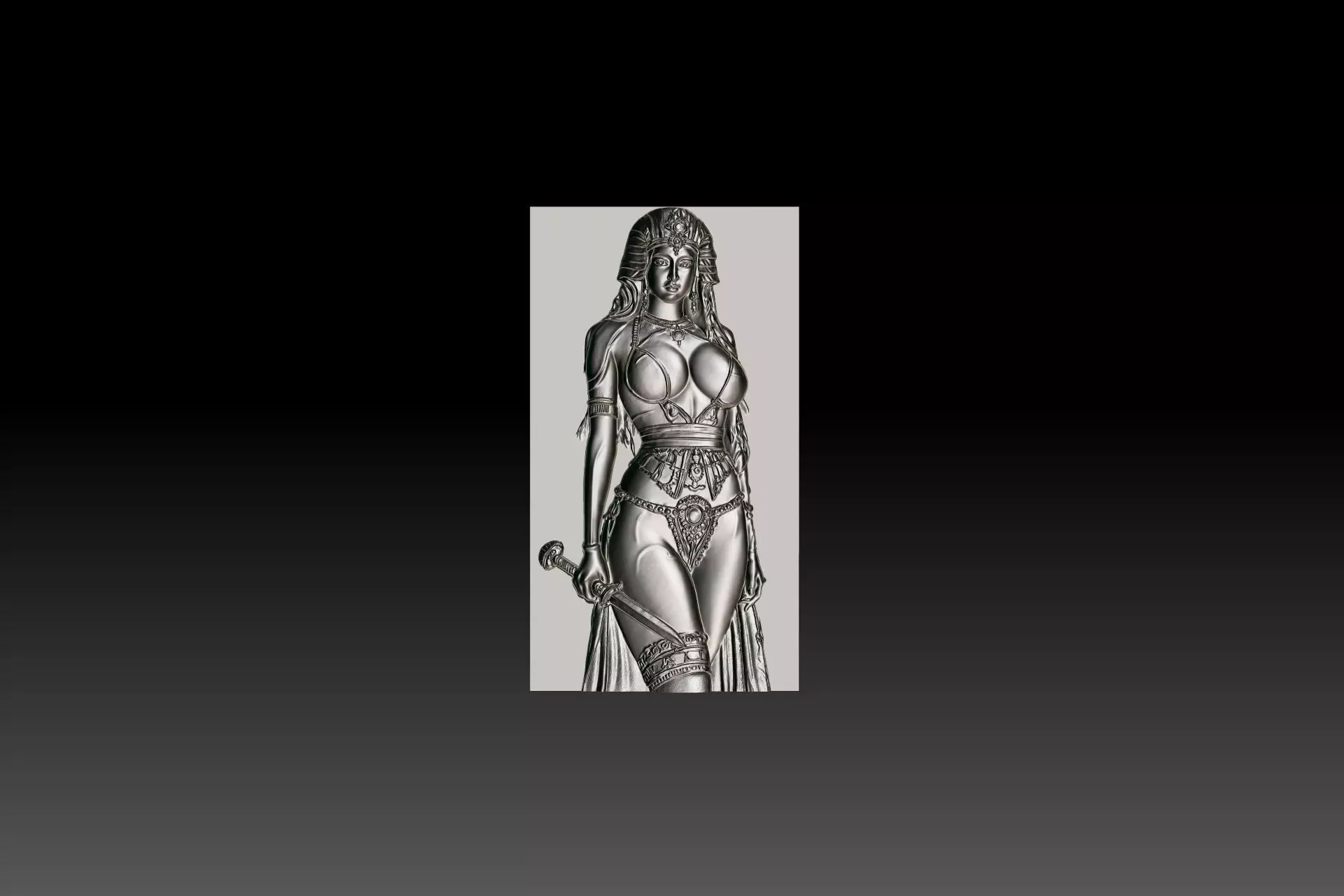 Queen Cleopatra relief  STL model for cnc curving and  printing 3D print model_0