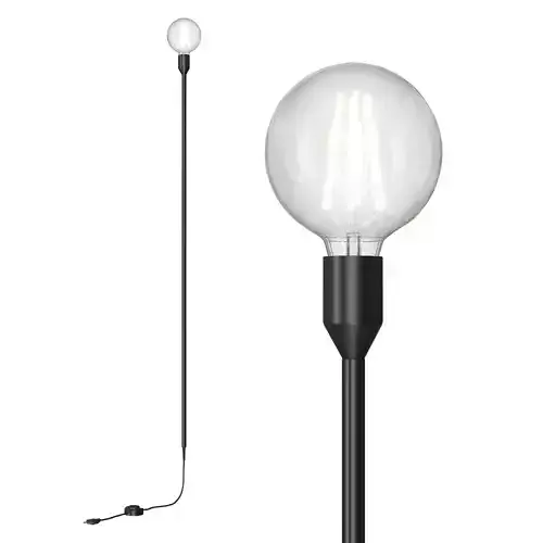 Industrial Floor Lamp with Exposed Bulb 