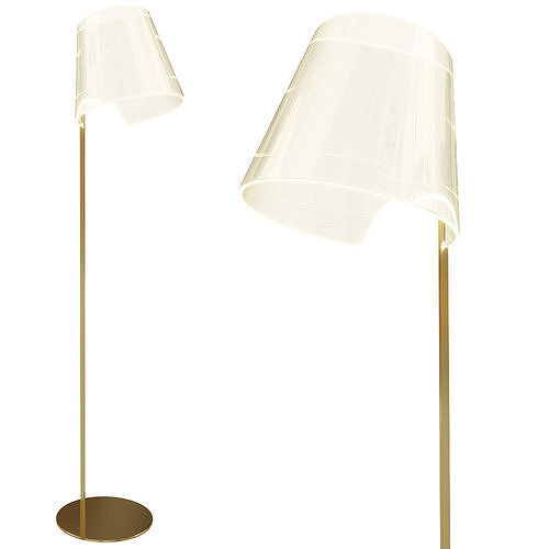 Modern Floor Lamp with Tilted Transparent Lampshade 3D model