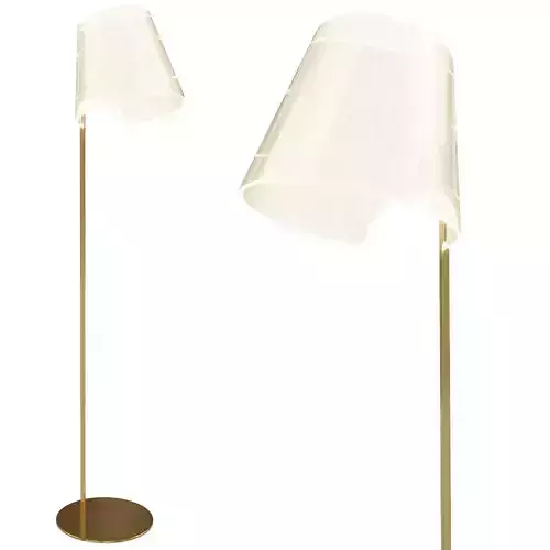 Modern Floor Lamp with Tilted Transparent Lampshade