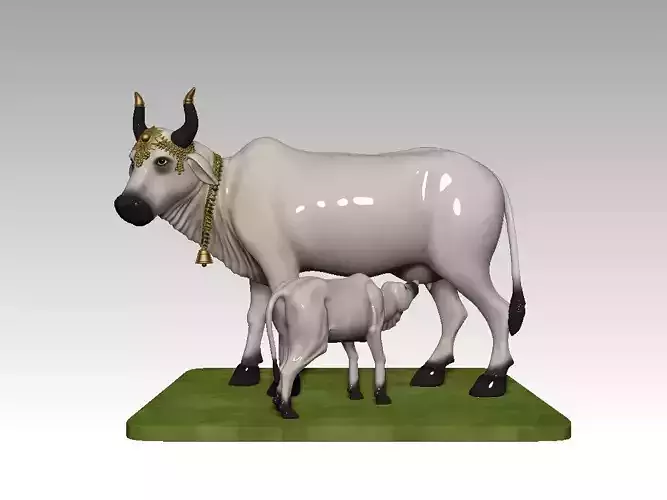 Kamadhenu Cow Sculpture for 3D print