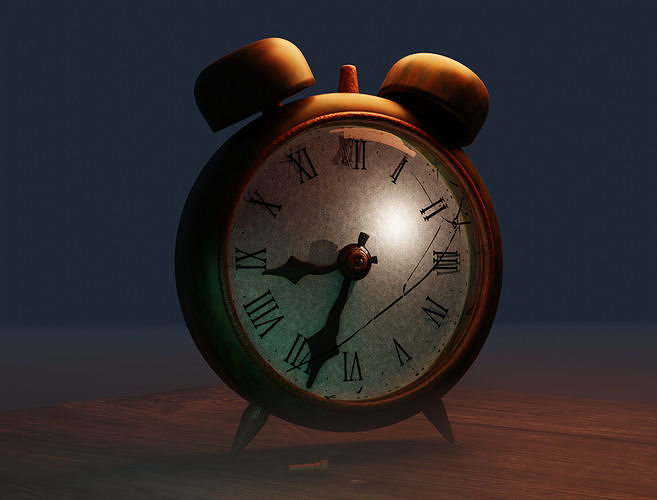 Broken Alarm Clock Free low-poly 3D model