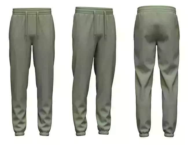 Men Knit Ribbed Jogger 3d Model 3D model