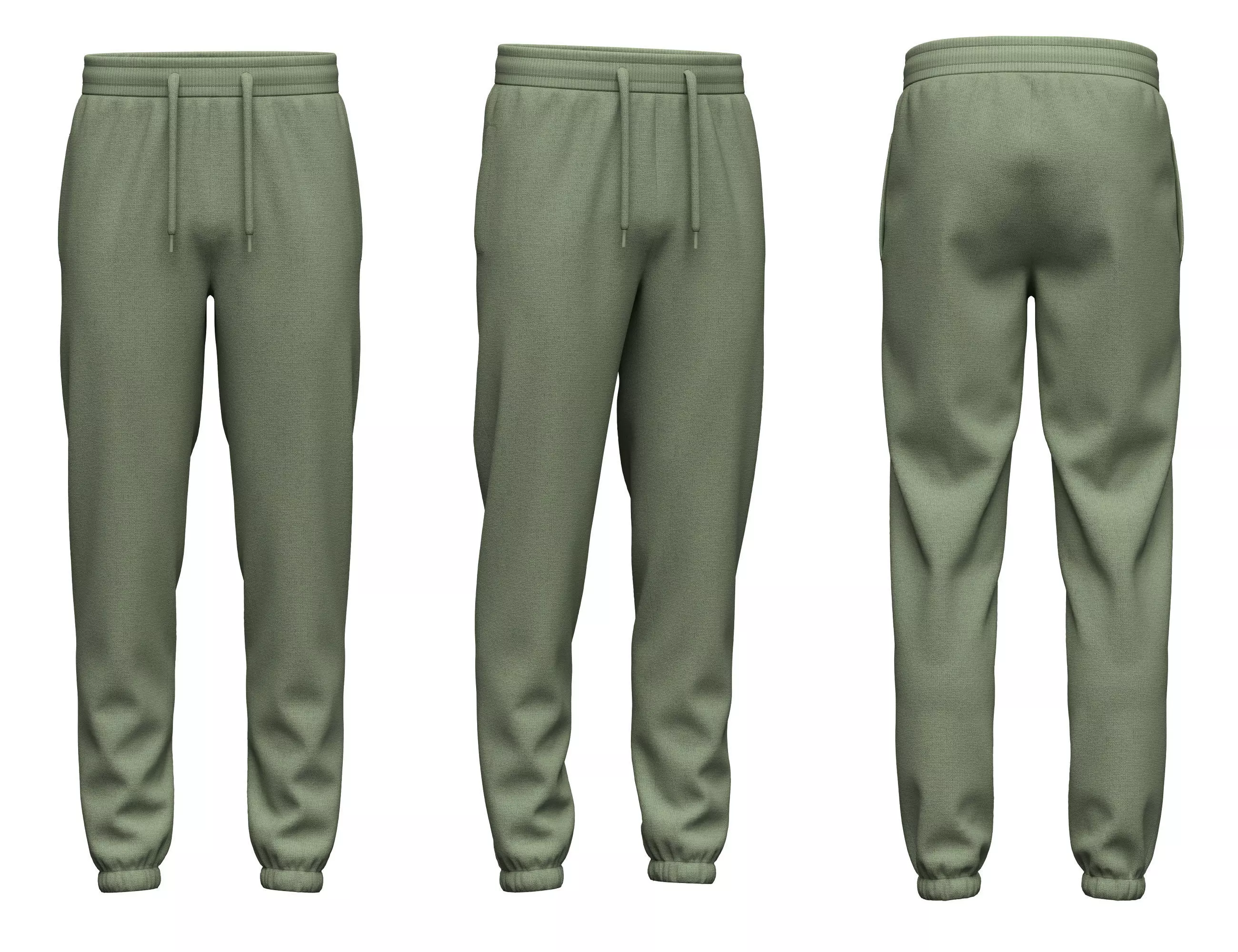 Men Knit Ribbed Jogger 3d Model 3D model