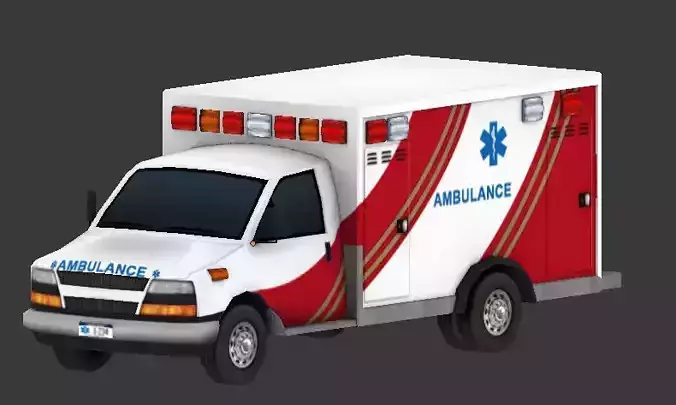 Low Poly Ambulance 3D model