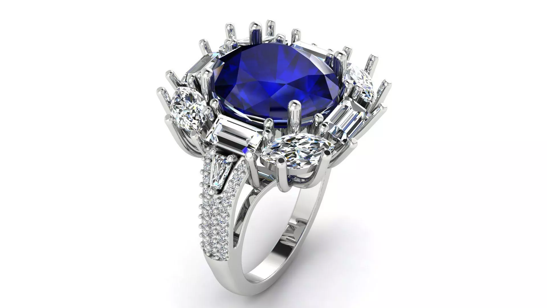 Oval Engagement Ring 3D print model_0