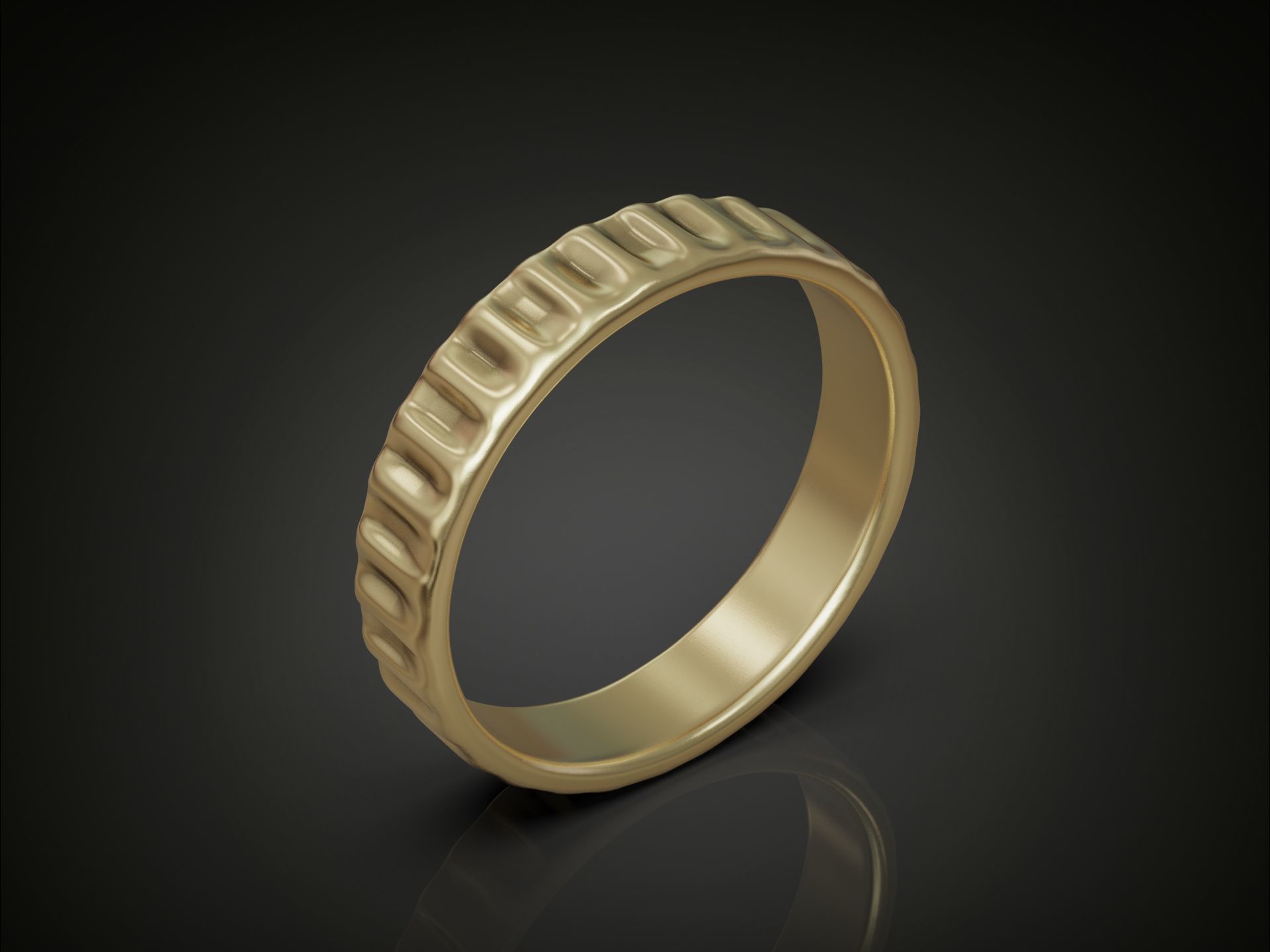 Wedding Band Ring Ribbed Grooved 3D print model_3