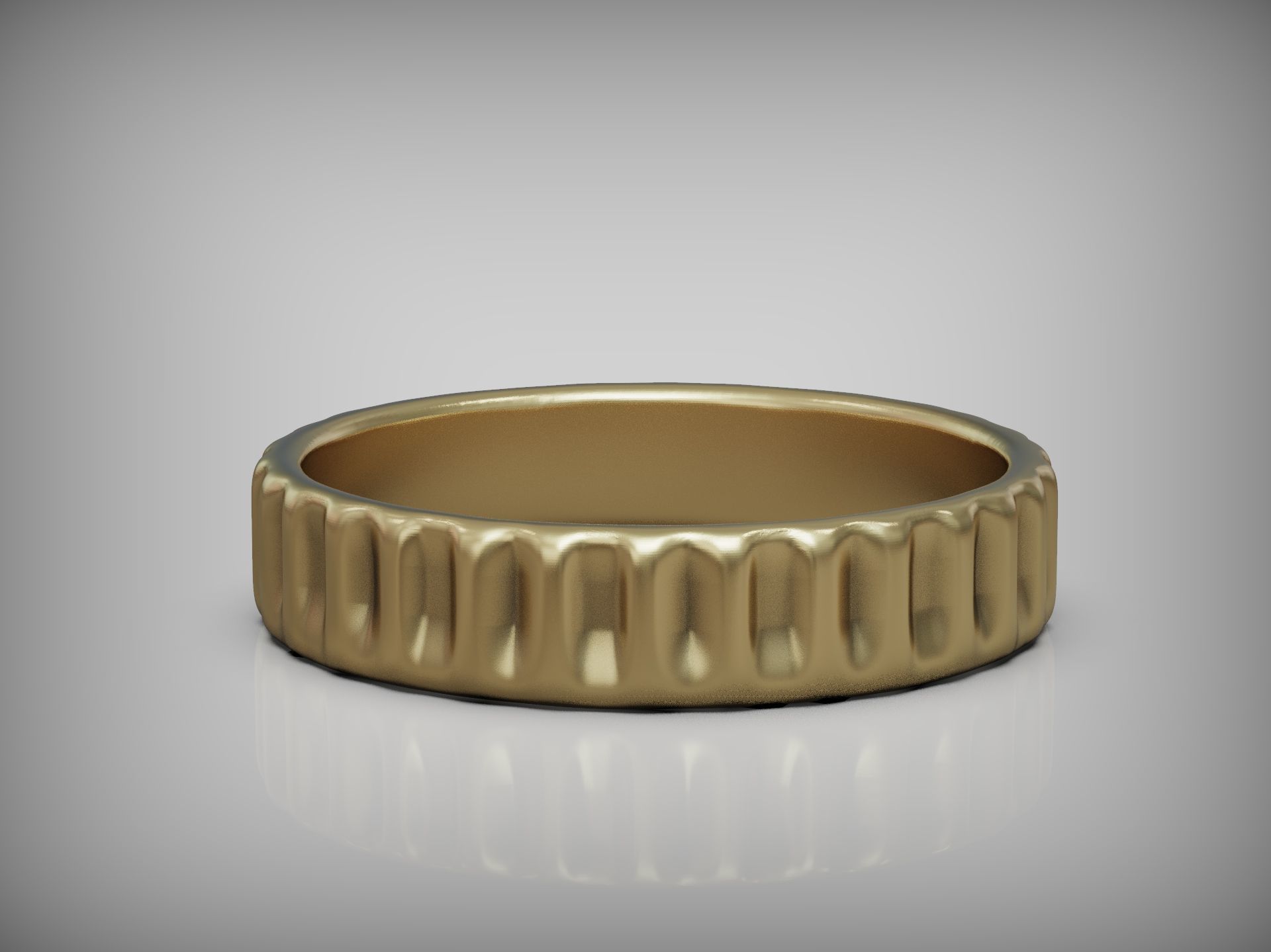 Wedding Band Ring Ribbed Grooved 3D print model_5