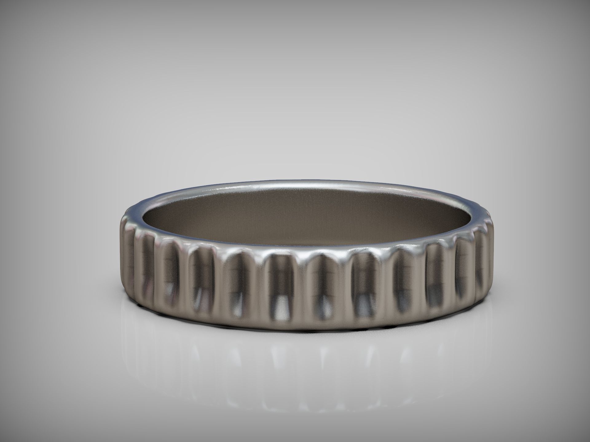 Wedding Band Ring Ribbed Grooved 3D print model_4