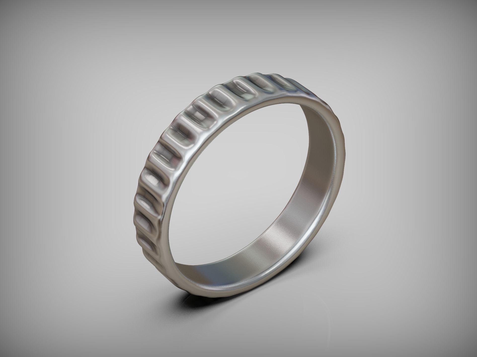 Wedding Band Ring Ribbed Grooved 3D print model_6