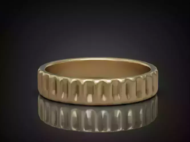 Wedding Band Ring Ribbed Grooved 3D print model