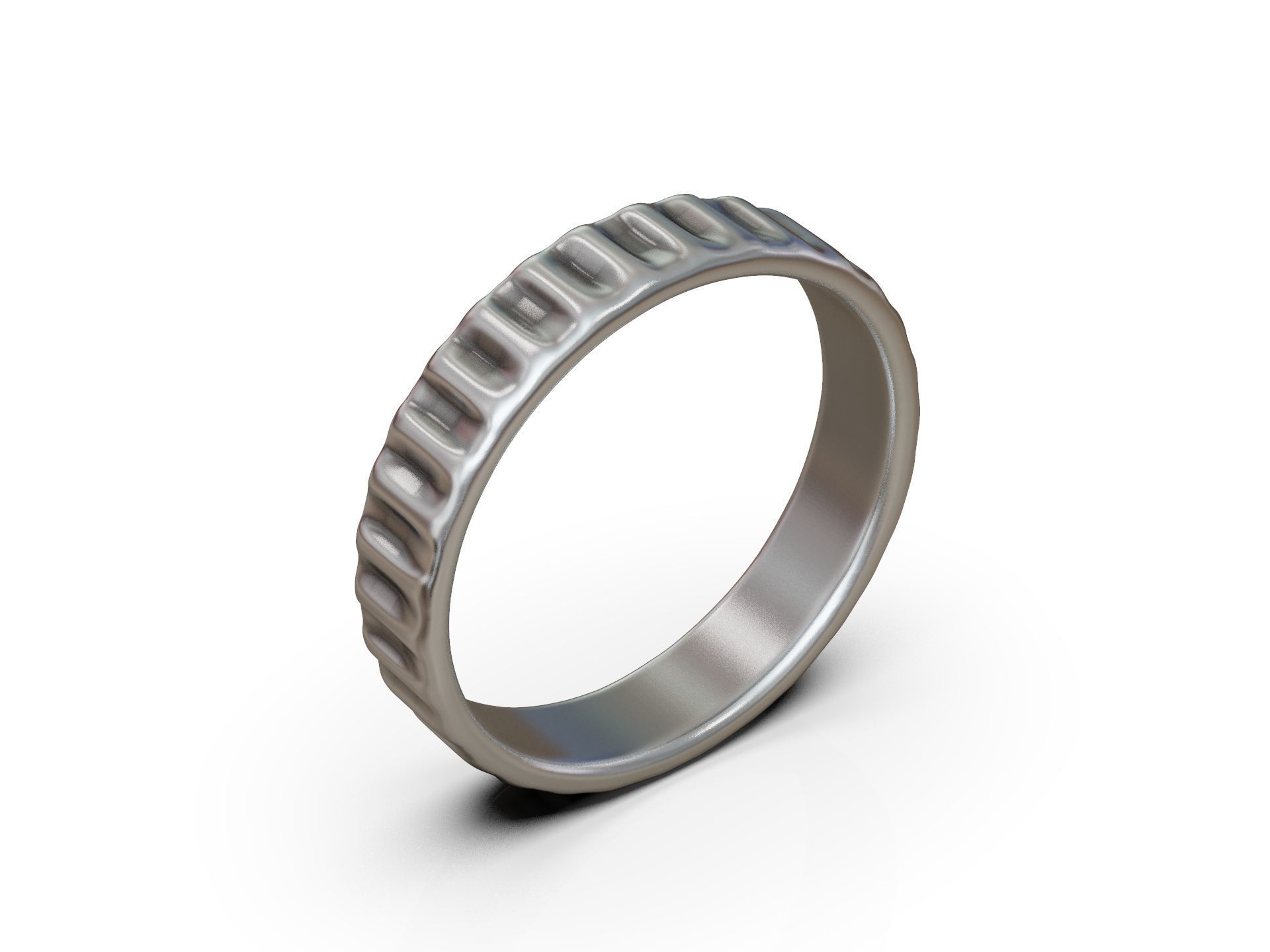 Wedding Band Ring Ribbed Grooved 3D print model_9