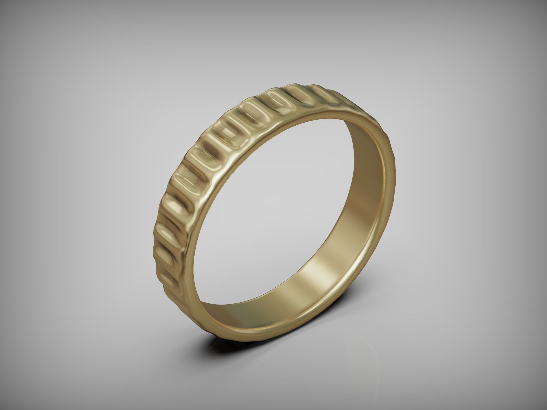 Wedding Band Ring Ribbed Grooved 3D print model_7