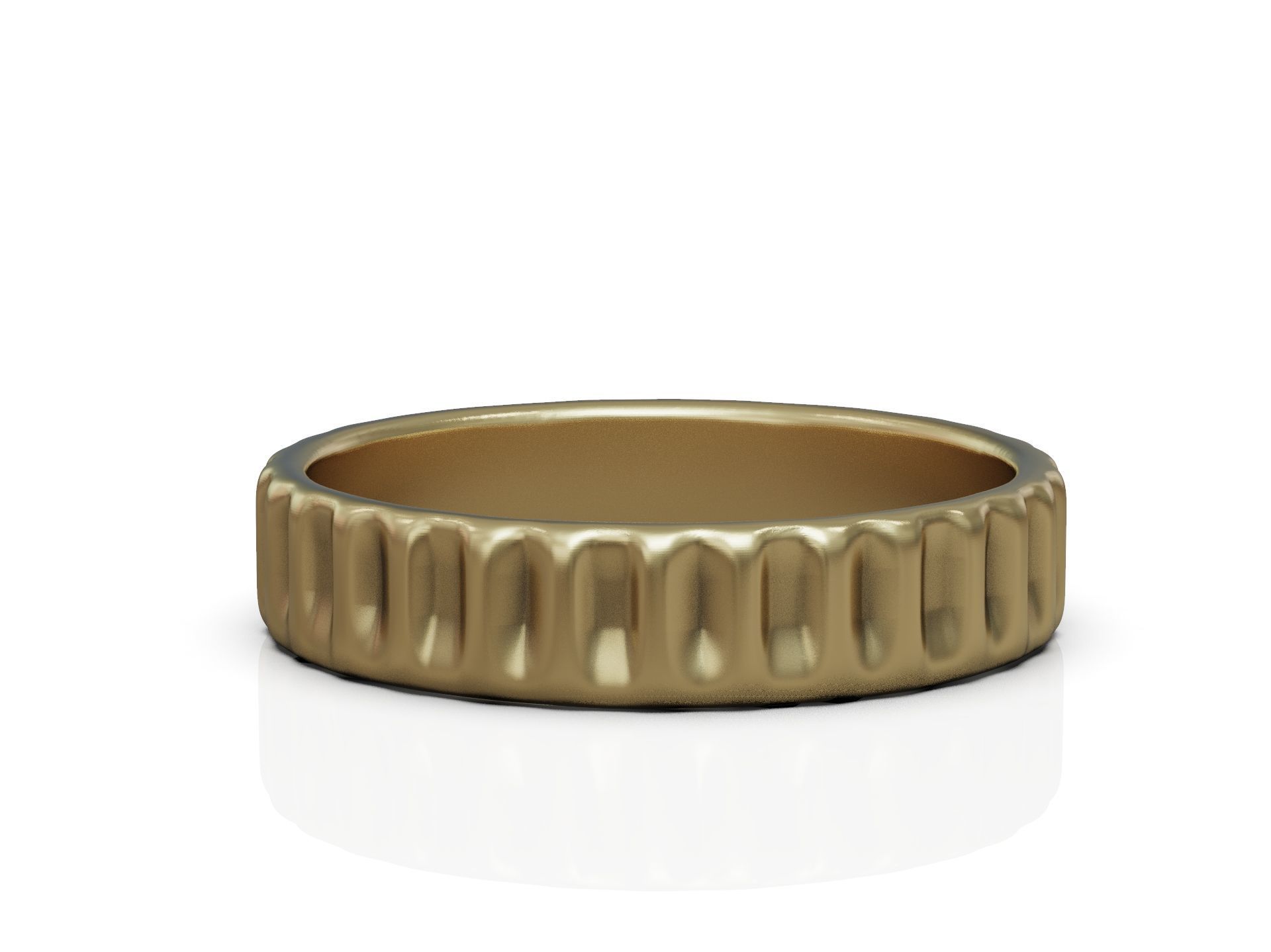 Wedding Band Ring Ribbed Grooved 3D print model_10