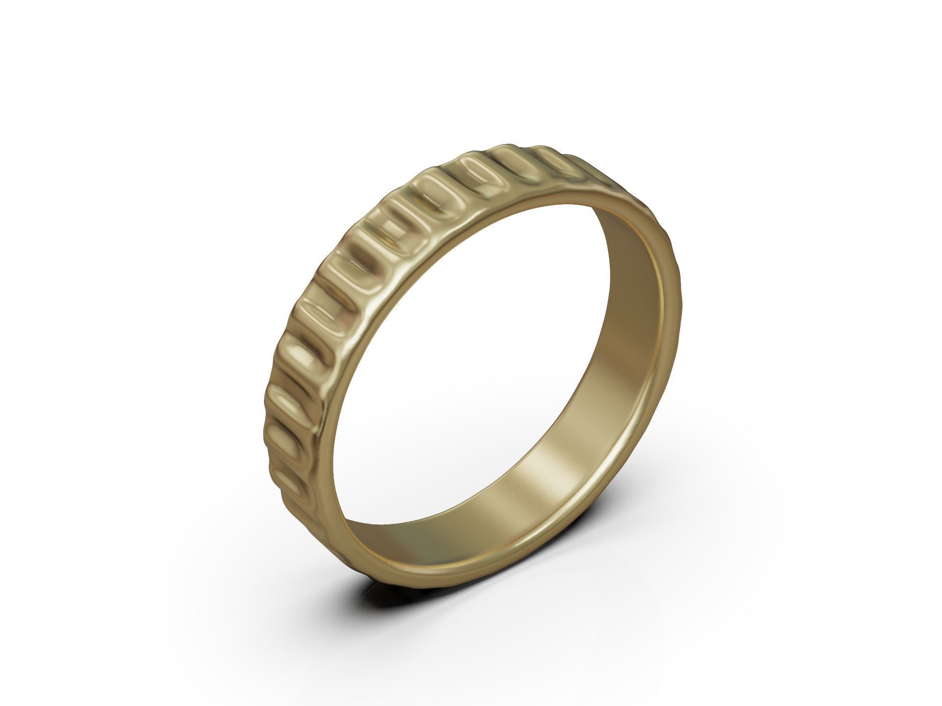 Wedding Band Ring Ribbed Grooved 3D print model_8