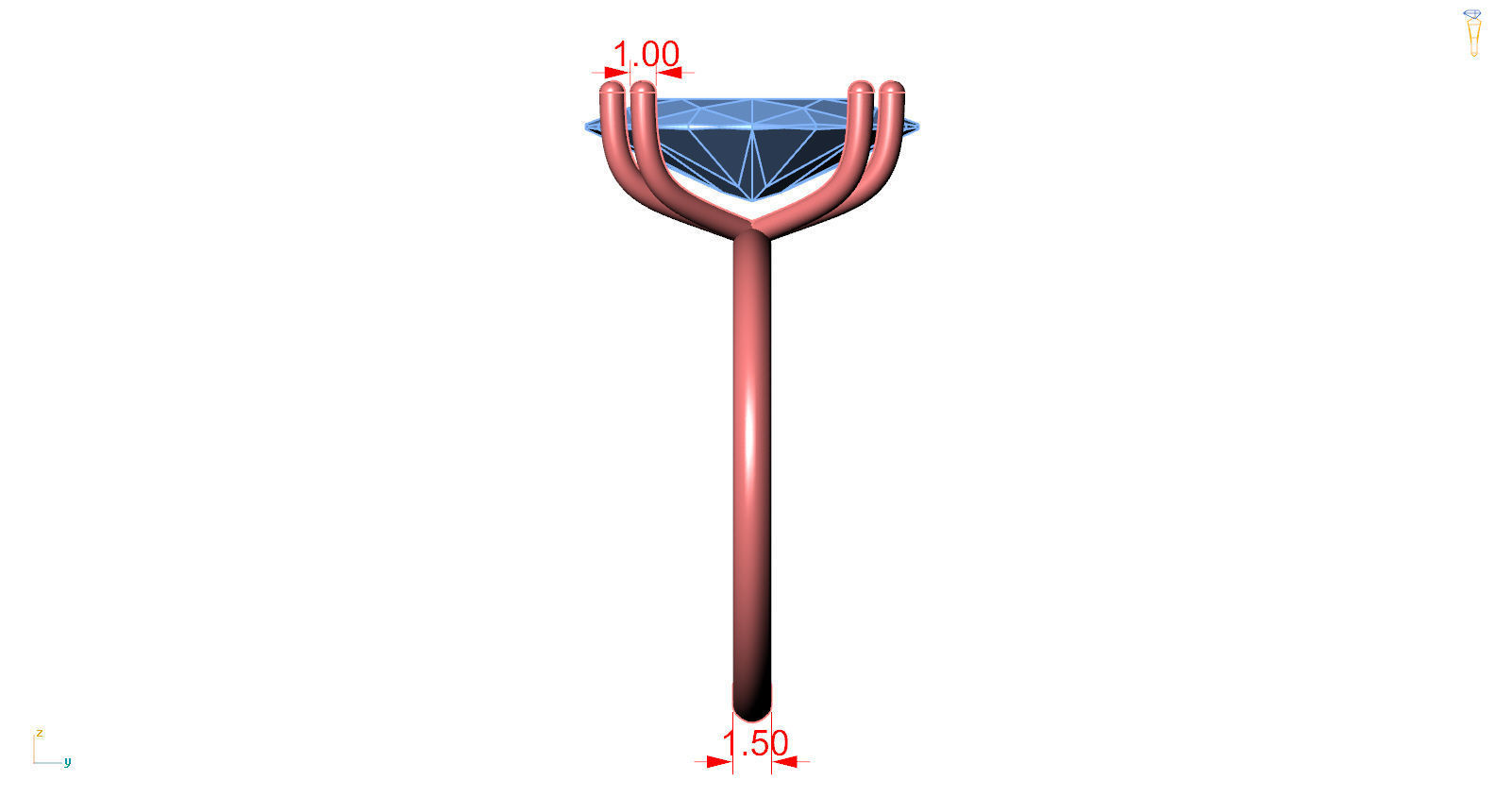 Solitaire Ring 3D print model_6