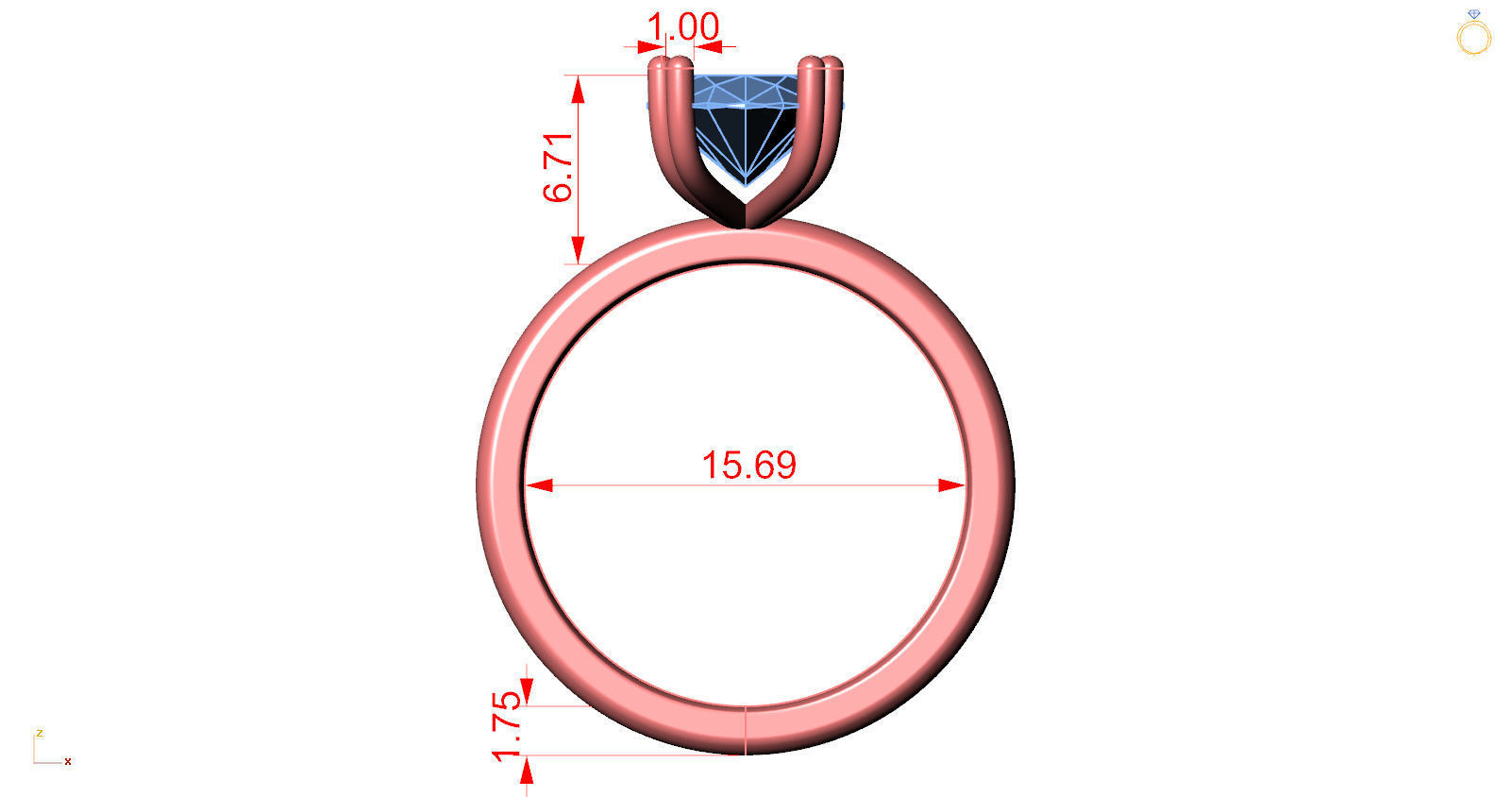 Solitaire Ring 3D print model_4