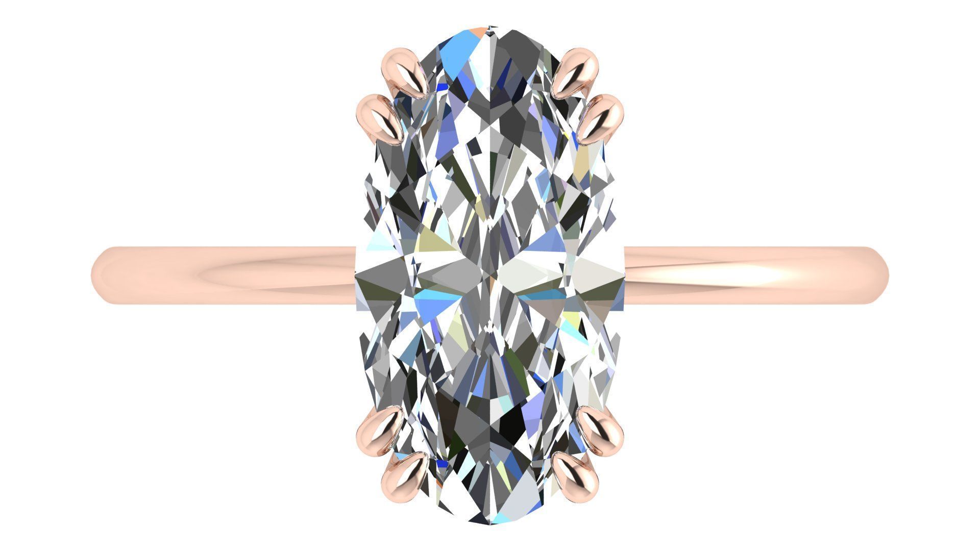 Solitaire Ring 3D print model_1