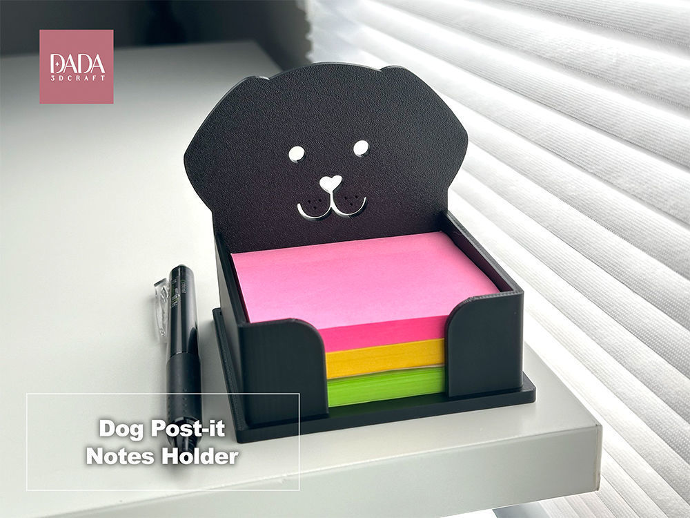 Dog Post-it Notes Holder 3D print model_2