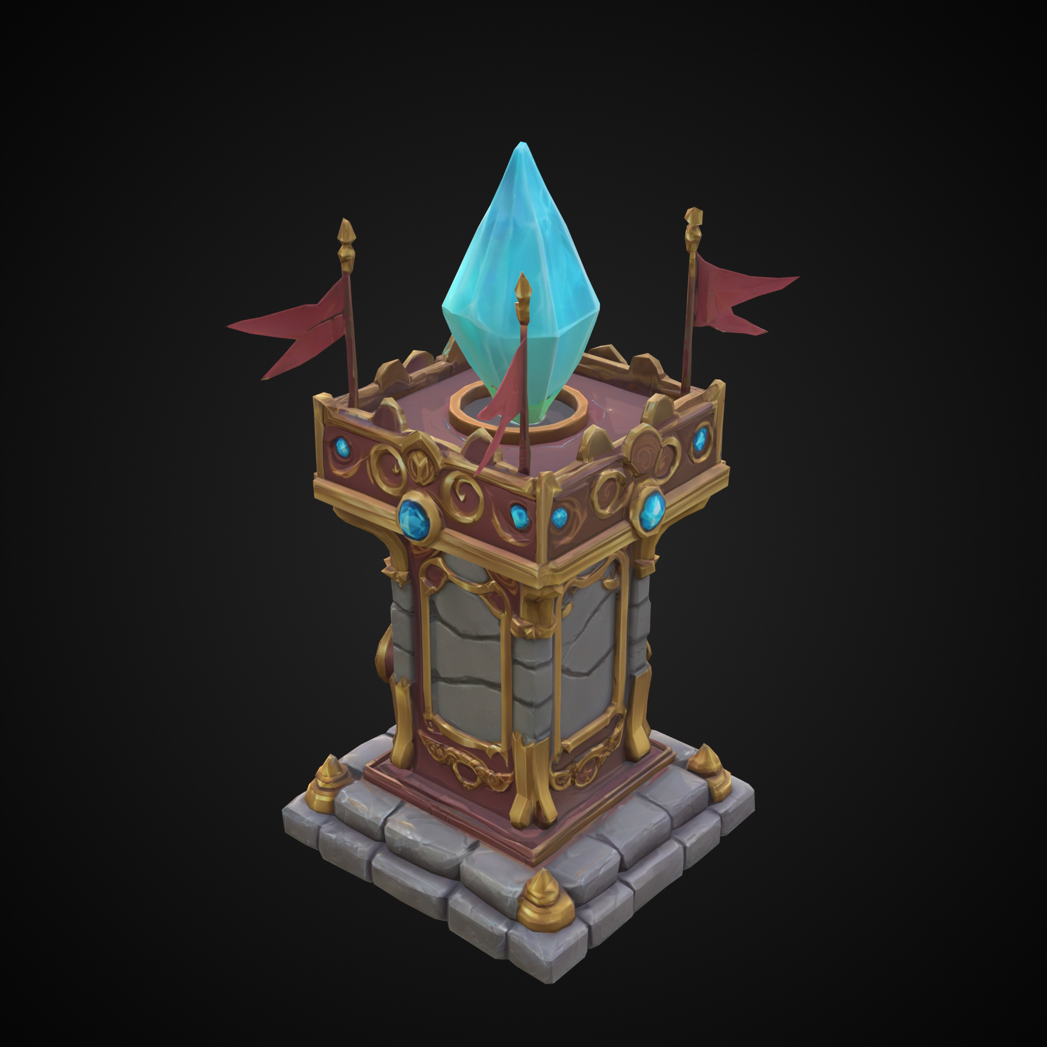 Stylized Turrets - Hand Painted 3D Model Collection_6