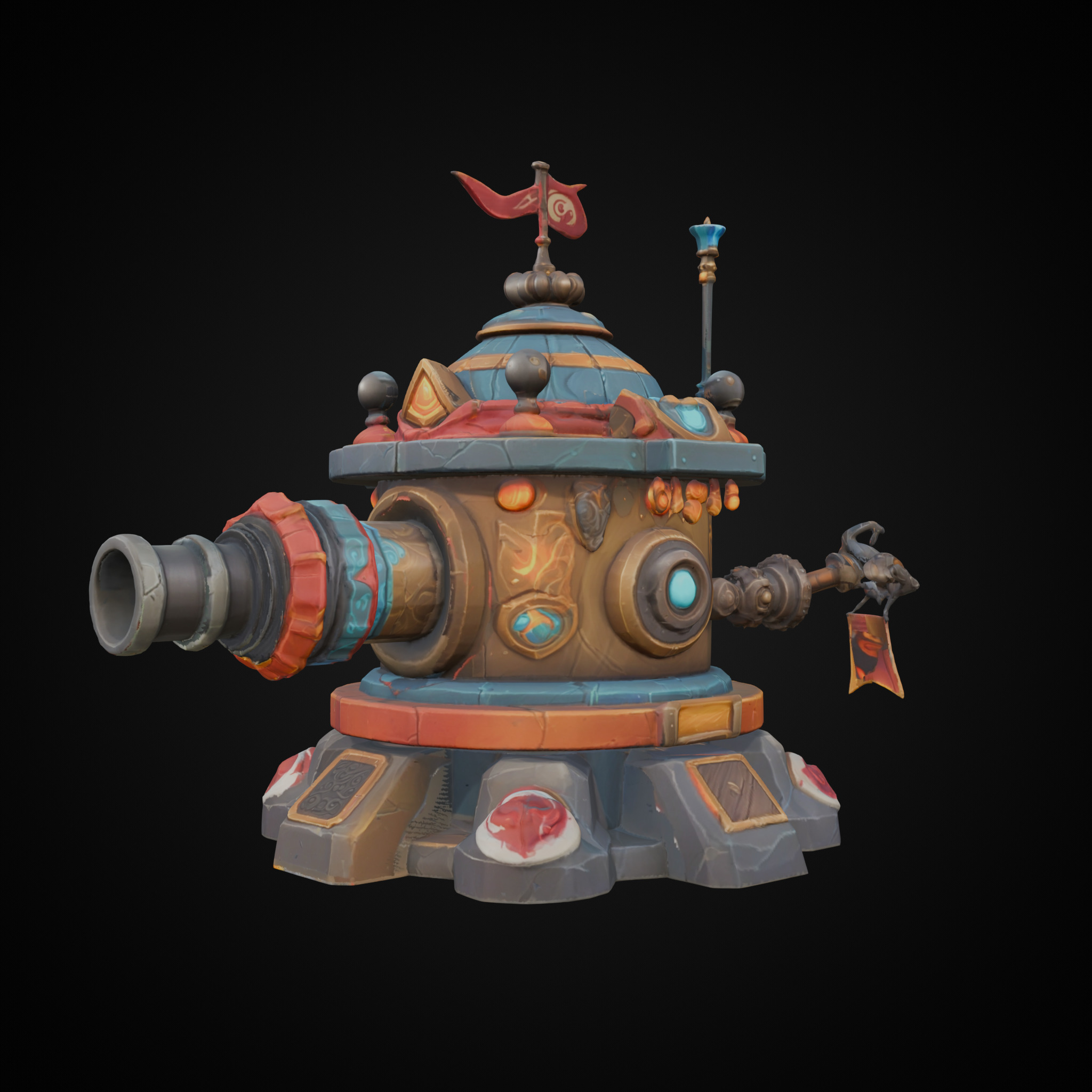 Stylized Turrets - Hand Painted 3D Model Collection_1