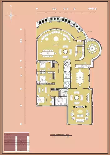 Luxury One-Story Classic Villa Plan  3 Bedrooms