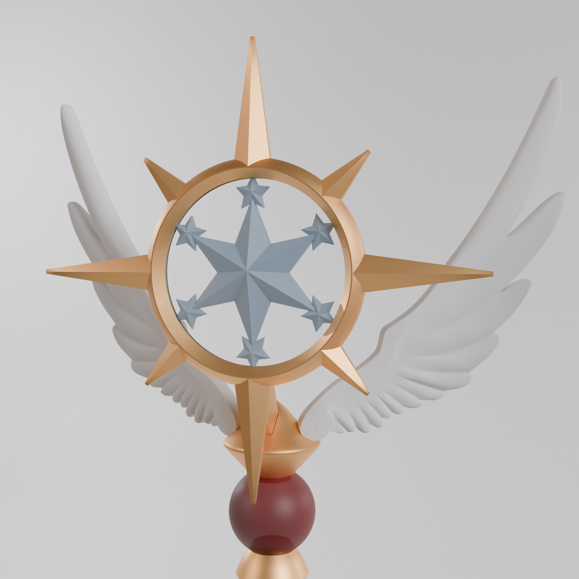 Cardcaptor Sakura Clear Card Wand - 3D Printable Staff STL 3D print model_1