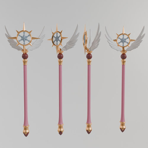 Cardcaptor Sakura Clear Card Wand - 3D Printable Staff STL 3D print model