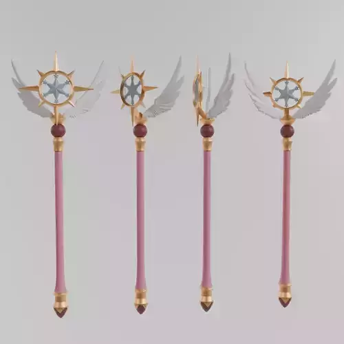 Cardcaptor Sakura Clear Card Wand - 3D Printable Staff STL