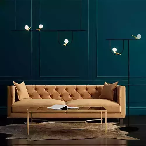 Modern Minimalist Bird-Themed Floor Lamp 3D Model