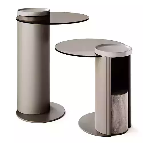 Turri Nook Round Glass Coffee Tables