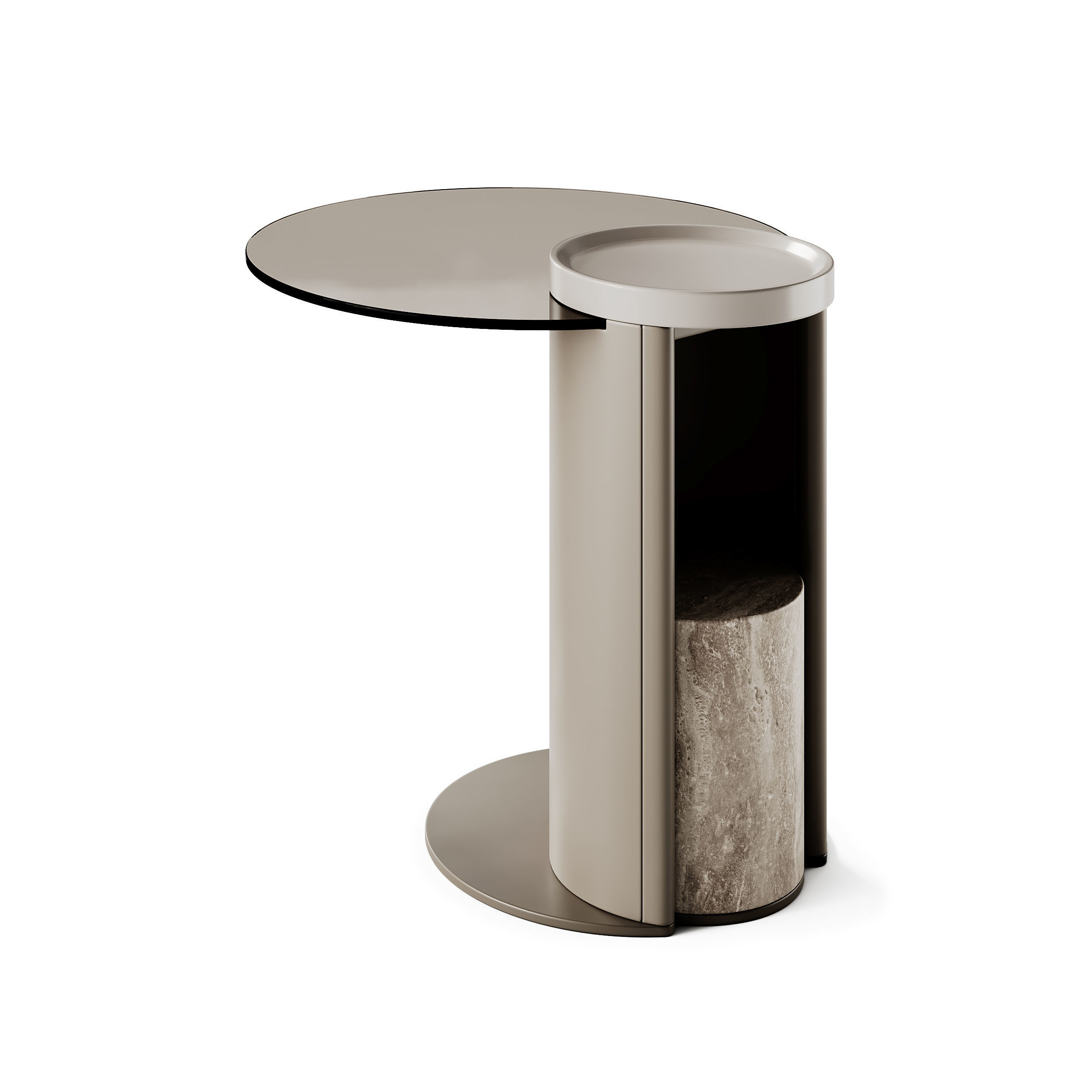 Turri Nook Round Glass Coffee Tables 3D model_2